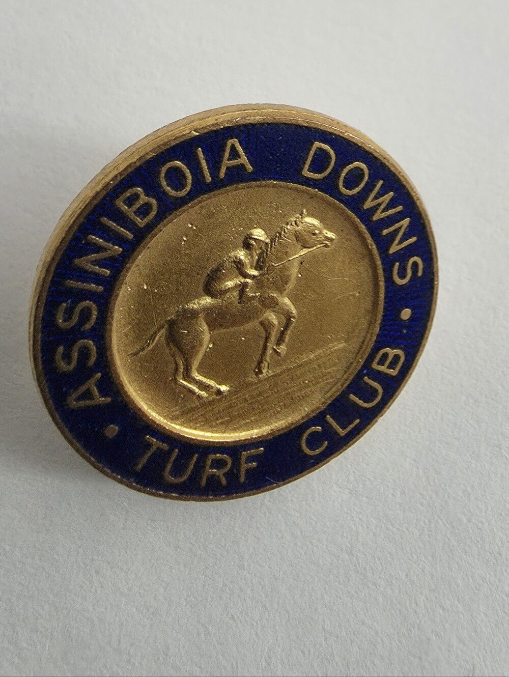 Assiniboia Downs Turf Club, enameled lapel pin 1967, Birks